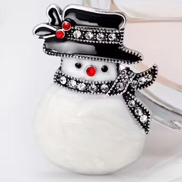 🌺 🌺 🌺 Adorable Christmas Snowman Brooch - Picture 1 of 2